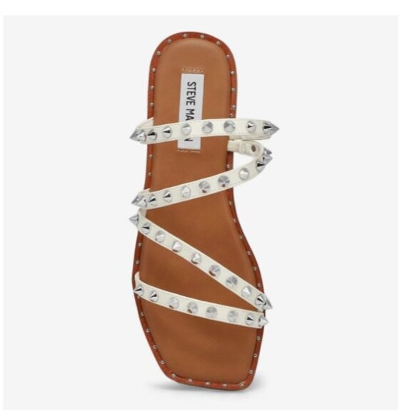 Steve Madden Selina Strappy Slide Sandal white silver 8 - Picture 4 of 10